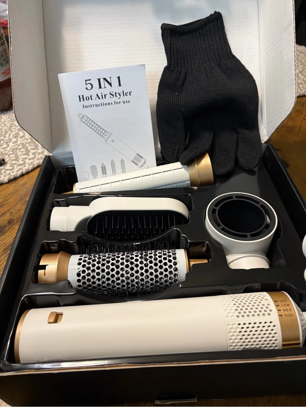 5-in-1 Women’s Hair Styler Brush Set - Cream & Gold